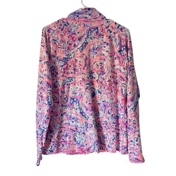 Lilly Pulitzer Luxletic Playa Serena Full Zip Jacket size XL Blue Pink - Picture 7 of 10